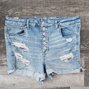 American Eagle Light Blue Super Hi Rise Shortie